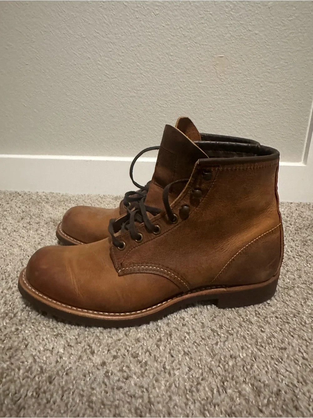 Red Wing Shoes Tan/Brown Leather Lace-Up Work Boots